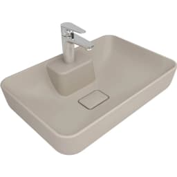 Kale Zero 2.0 60x40 Cm Ada Armatür Bantlı Mat Vizon Dikdörtgen Çanak Lavabo görsel 1