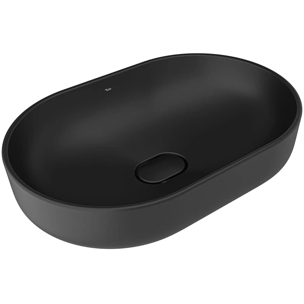 Kale Zero 2.0 60x40 Cm Mat Siyah Oval Çanak Lavabo