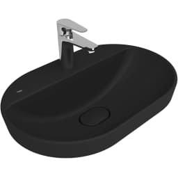 Kale Zero 2.0 60x40 Cm Mat Siyah Yarı Gömme Oval Lavabo görsel 1