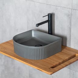 Lena E-W1005MF Mat Füme Tezgah Üstü Lavabo görsel 2
