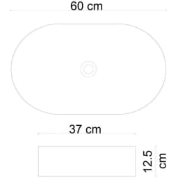 Lena E-W1202MS 60x37 Cm Mat Siyah Tezgah Üstü Lavabo görsel 2