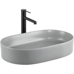 Lena E-W1202MG 60x37 Cm Mat Gri Tezgah Üstü Lavabo görsel 1