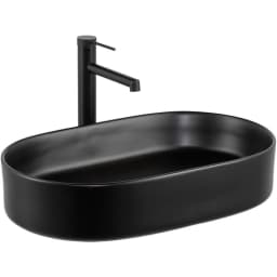 Lena E-W1202MS 60x37 Cm Mat Siyah Tezgah Üstü Lavabo görsel 1