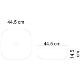 Lena E-W1203MM 44 Cm Mat Mavi Kare Tezgah Üstü Lavabo görsel 3