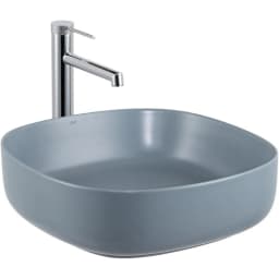 Lena E-W1203MM 44 Cm Mat Mavi Kare Tezgah Üstü Lavabo görsel 1