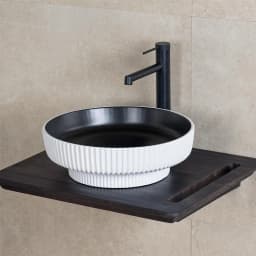 Lena E-W1502MAG 40x40 Cm Mat Gri-Beyaz Tezgah Üstü Lavabo görsel 2