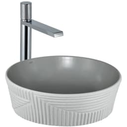 Lena E-W1502MAG 40x40 Cm Mat Gri-Beyaz Tezgah Üstü Lavabo görsel 1