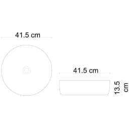 Lena E-W8145 41 Cm Mat Gri-Altın Yuvarlak Tezgah Üstü Lavabo görsel 2