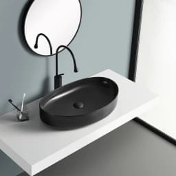 Lena EY-4714MS 65x40 Cm Mat Siyah Tezgah Üstü Lavabo görsel 2