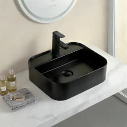 Lena EY-4720MS 50x42 Cm Mat Siyah Tezgah Üstü Lavabo görsel 2