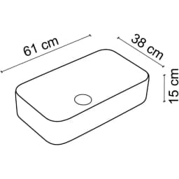 Lena EY-4730MS 60x38 Cm Mat Siyah Tezgah Üstü Lavabo görsel 3