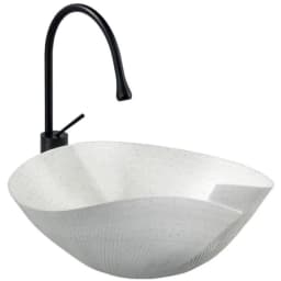 Lena EY-9101 50x34 Cm Mat Beyaz Tezgah Üstü Lavabo görsel 1