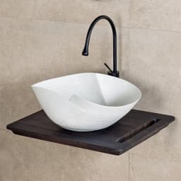 Lena EY-9101 50x34 Cm Mat Beyaz Tezgah Üstü Lavabo görsel 2