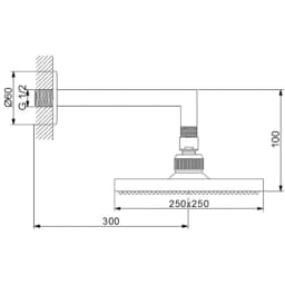 Newarc Corner Duvardan Duş Başlığı - 470531ABS görsel 2