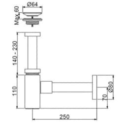 Newarc Corner Süzgeçli Siyah Lavabo Sifonu - 760521B görsel 2