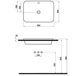 Newarc Drop 65x45 Cm Lavabo - DRO.L065 görsel 2