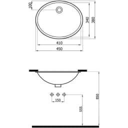 Newarc Lower 45x38 Cm Tezgahaltı Lavabo - 2023 görsel 2
