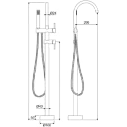 Newarc Step Yerden Mat Altın Banyo Bataryası - 900516MG görsel 2