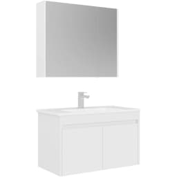 Orka Arno 85 Cm Parlak Beyaz Banyo Dolabı Takımı - 5008789 görsel 1