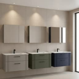 Orka Bari 85 Cm Mat Lacivert Banyo Dolabı Takımı - 5007153 görsel 2
