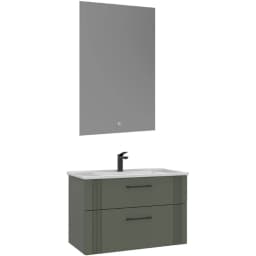 Orka Bari 85 Cm Mat Yeşil Banyo Dolabı Takımı - 5006577 görsel 1