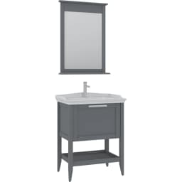 Orka Bastle 65 Cm Mat Gri Banyo Dolabı Takımı görsel 1