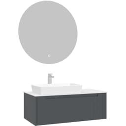 Orka Biella 100 Cm Mat Antrasit Banyo Dolabı Takımı - 5009892 görsel 1