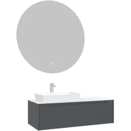 Orka Biella 120 Cm Mat Antrasit Banyo Dolabı Takımı - 5009904 görsel 1