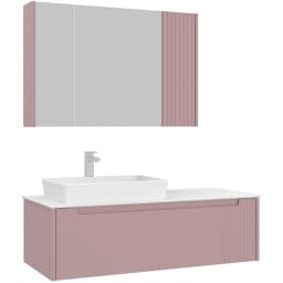 Orka Biella 120 Cm Mat Pudra Banyo Dolabı Takımı - 5009903 görsel 1