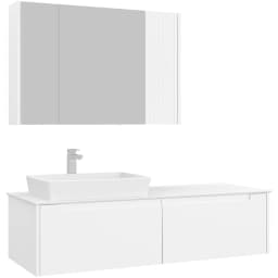 Orka Biella 140 Cm Mat Beyaz Banyo Dolabı Takımı - 5009913 görsel 1
