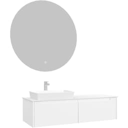 Orka Biella 140 Cm Mat Beyaz Banyo Dolabı Takımı - 5009917 görsel 1