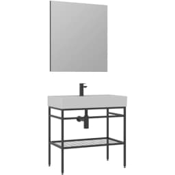 Orka Capetown 80 Cm Mat Siyah Banyo Dolabı Takımı - 5003243 görsel 1