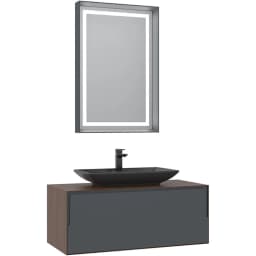 Orka Craft 100 Cm Ceviz-Antrasit Banyo Dolabı Takımı - 5000145 görsel 1