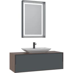 Orka Craft 120 Cm Ceviz-Antrasit Banyo Dolabı Takımı - 5003432 görsel 1