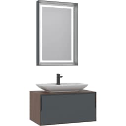 Orka Craft 80 Cm Ceviz-Antrasit Banyo Dolabı Takımı - 5003988 görsel 1