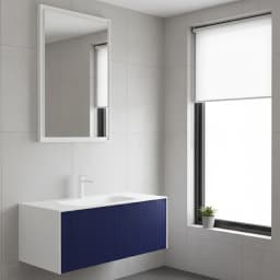 Orka Cube 100 Cm Mat Lacivert Banyo Dolabı Takımı görsel 2