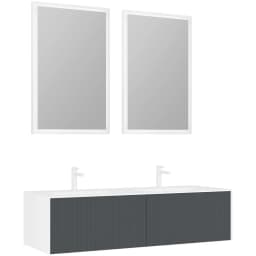 Orka Cube 160 Cm Mat Antrasit Banyo Dolabı Takımı görsel 1