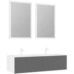 Orka Cube 160 Cm Mat Gri Banyo Dolabı Takımı görsel 1