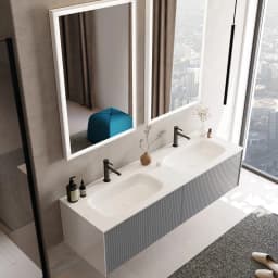 Orka Cube 160 Cm Mat Gri Banyo Dolabı Takımı görsel 3