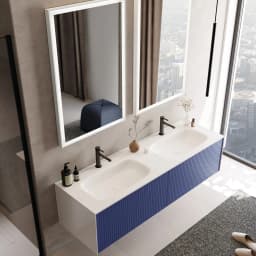 Orka Cube 160 Cm Mat Lacivert Banyo Dolabı Takımı görsel 3
