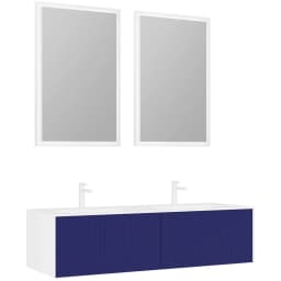 Orka Cube 160 Cm Mat Lacivert Banyo Dolabı Takımı görsel 1