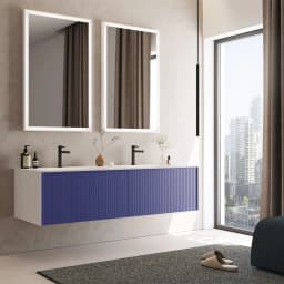 Orka Cube 160 Cm Mat Lacivert Banyo Dolabı Takımı görsel 2