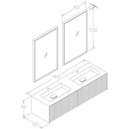 Orka Cube 160 Cm Mat Vizon Banyo Dolabı Takımı görsel 4