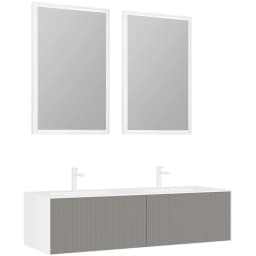 Orka Cube 160 Cm Mat Vizon Banyo Dolabı Takımı görsel 1