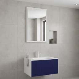 Orka Cube 80 Cm Mat Lacivert Banyo Dolabı Takımı görsel 2