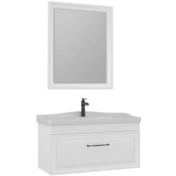 Orka Design 105 Cm Mat Beyaz Banyo Dolabı Takımı görsel 1