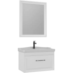Orka Design 85 Cm Mat Beyaz Banyo Dolabı Takımı görsel 1