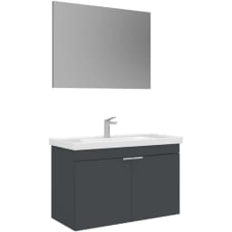 Orka Desna 90 Cm Mat Antrasit Banyo Dolabı Takımı - 5008553 görsel 1