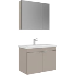 Orka Desna 90 Cm Mat Bej Banyo Dolabı Takımı - 5008575 görsel 1