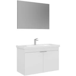 Orka Desna 90 Cm Mat Beyaz Banyo Dolabı Takımı - 5008552 görsel 1